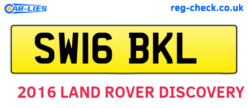 SW16BKL are the vehicle registration plates.