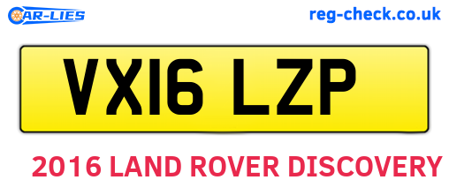 VX16LZP are the vehicle registration plates.