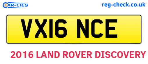 VX16NCE are the vehicle registration plates.