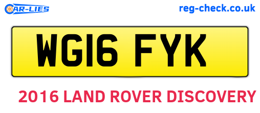 WG16FYK are the vehicle registration plates.