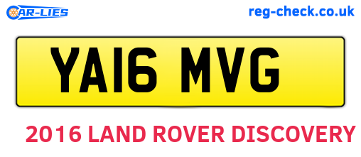 YA16MVG are the vehicle registration plates.
