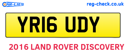 YR16UDY are the vehicle registration plates.