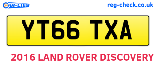 YT66TXA are the vehicle registration plates.