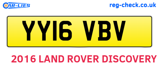 YY16VBV are the vehicle registration plates.