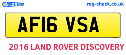 AF16VSA are the vehicle registration plates.