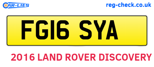 FG16SYA are the vehicle registration plates.