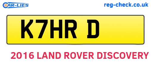 K7HRD are the vehicle registration plates.