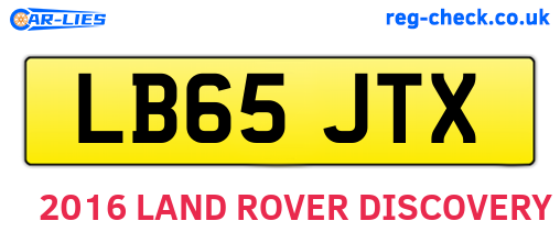 LB65JTX are the vehicle registration plates.