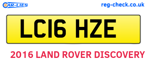 LC16HZE are the vehicle registration plates.