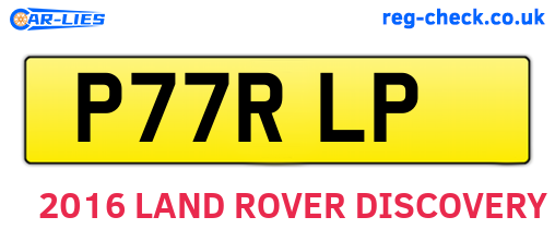 P77RLP are the vehicle registration plates.