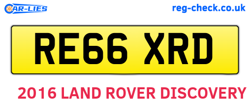 RE66XRD are the vehicle registration plates.
