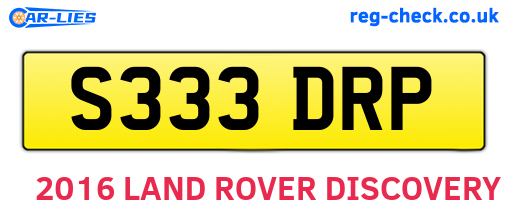S333DRP are the vehicle registration plates.