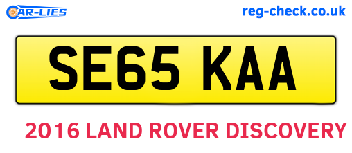 SE65KAA are the vehicle registration plates.