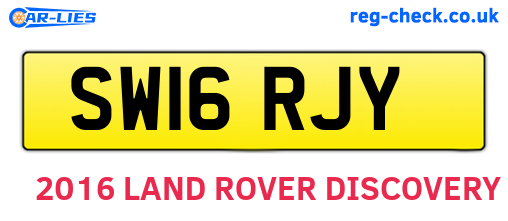 SW16RJY are the vehicle registration plates.