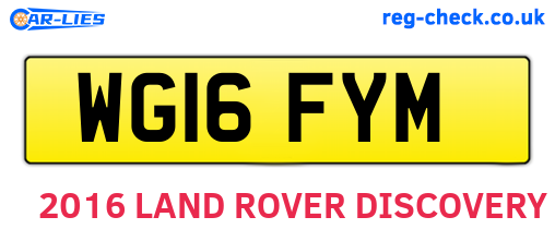 WG16FYM are the vehicle registration plates.