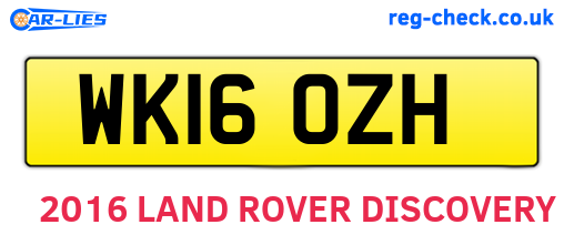 WK16OZH are the vehicle registration plates.