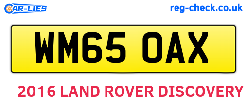WM65OAX are the vehicle registration plates.