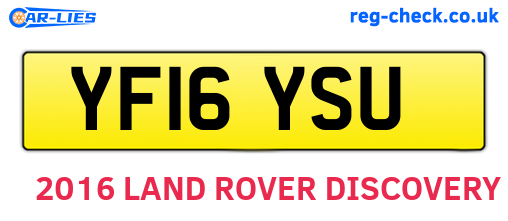 YF16YSU are the vehicle registration plates.