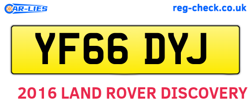 YF66DYJ are the vehicle registration plates.