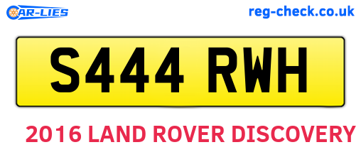 S444RWH are the vehicle registration plates.