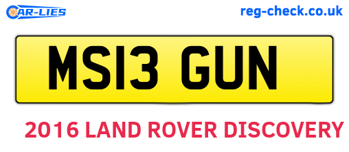 MS13GUN are the vehicle registration plates.