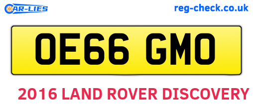 OE66GMO are the vehicle registration plates.