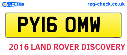 PY16OMW are the vehicle registration plates.