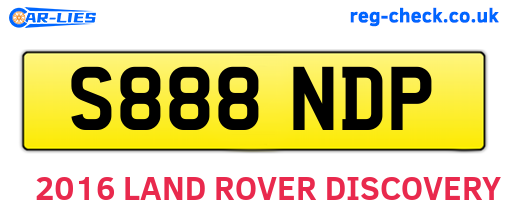 S888NDP are the vehicle registration plates.