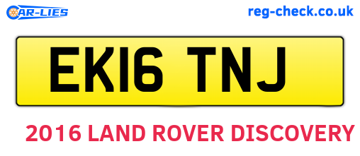 EK16TNJ are the vehicle registration plates.