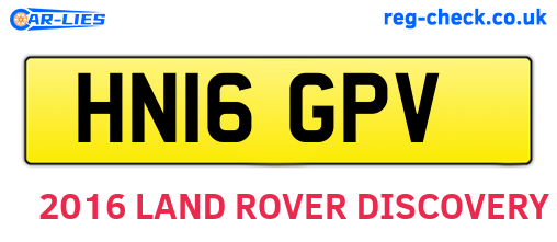 HN16GPV are the vehicle registration plates.