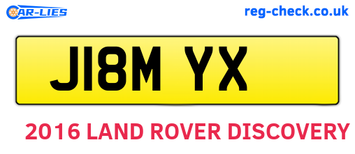 J18MYX are the vehicle registration plates.
