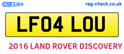 LF04LOU are the vehicle registration plates.