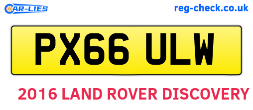 PX66ULW are the vehicle registration plates.
