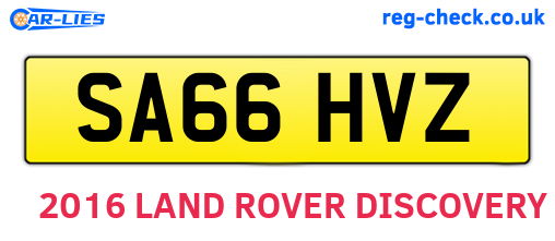 SA66HVZ are the vehicle registration plates.