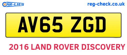 AV65ZGD are the vehicle registration plates.