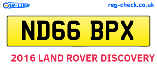 ND66BPX are the vehicle registration plates.