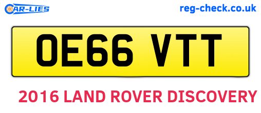 OE66VTT are the vehicle registration plates.