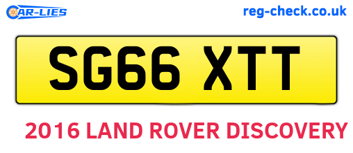 SG66XTT are the vehicle registration plates.