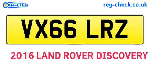 VX66LRZ are the vehicle registration plates.