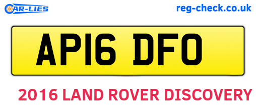 AP16DFO are the vehicle registration plates.
