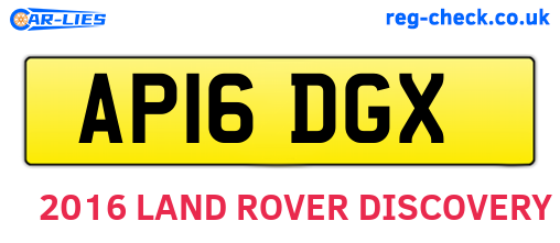 AP16DGX are the vehicle registration plates.