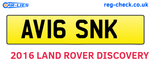AV16SNK are the vehicle registration plates.