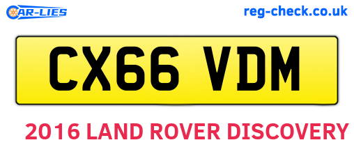 CX66VDM are the vehicle registration plates.