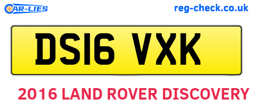 DS16VXK are the vehicle registration plates.