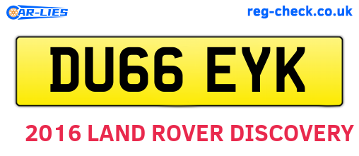 DU66EYK are the vehicle registration plates.