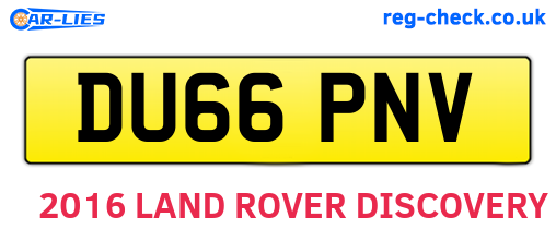 DU66PNV are the vehicle registration plates.