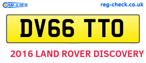 DV66TTO are the vehicle registration plates.