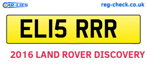 EL15RRR are the vehicle registration plates.
