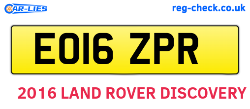 EO16ZPR are the vehicle registration plates.