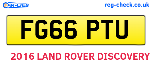 FG66PTU are the vehicle registration plates.